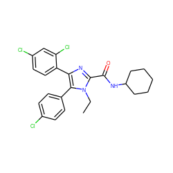 CCn1c(C(=O)NC2CCCCC2)nc(-c2ccc(Cl)cc2Cl)c1-c1ccc(Cl)cc1 ZINC000028121262