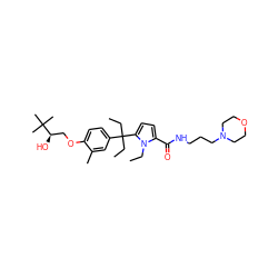 CCn1c(C(=O)NCCCN2CCOCC2)ccc1C(CC)(CC)c1ccc(OC[C@@H](O)C(C)(C)C)c(C)c1 ZINC000653788929