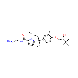 CCn1c(C(=O)NCCN)ccc1C(CC)(CC)c1ccc(OC[C@H](O)C(C)(C)C)c(C)c1 ZINC000653791399