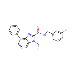 CCn1c(C(=O)NCc2cccc(Cl)c2)nc2c(-c3ccccc3)cccc21 ZINC000103268355