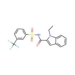 CCn1c(C(=O)NS(=O)(=O)c2cccc(C(F)(F)F)c2)cc2ccccc21 ZINC000034717738