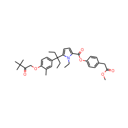 CCn1c(C(=O)Oc2ccc(CC(=O)OC)cc2)ccc1C(CC)(CC)c1ccc(OCC(=O)C(C)(C)C)c(C)c1 ZINC000653799628