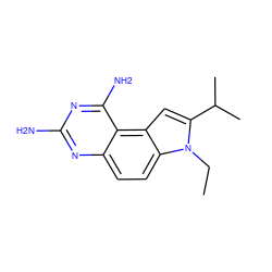 CCn1c(C(C)C)cc2c3c(N)nc(N)nc3ccc21 ZINC000005887720