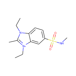 CCn1c(C)[n+](CC)c2cc(S(=O)(=O)NC)ccc21 ZINC000015961613