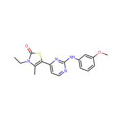 CCn1c(C)c(-c2ccnc(Nc3cccc(OC)c3)n2)sc1=O ZINC000063298347