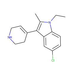 CCn1c(C)c(C2=CCNCC2)c2cc(Cl)ccc21 ZINC000096910234