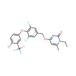 CCn1c(C)cc(OCc2cc(F)c(Oc3ccc(Cl)c(C(F)(F)F)c3)c(F)c2)nc1=O ZINC000653919270