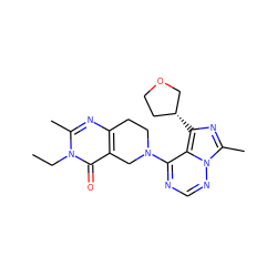 CCn1c(C)nc2c(c1=O)CN(c1ncnn3c(C)nc([C@@H]4CCOC4)c13)CC2 ZINC000169711761