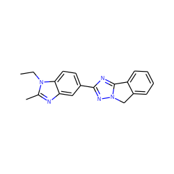 CCn1c(C)nc2cc(-c3nc4n(n3)Cc3ccccc3-4)ccc21 ZINC000003229796