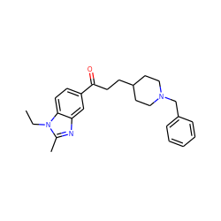 CCn1c(C)nc2cc(C(=O)CCC3CCN(Cc4ccccc4)CC3)ccc21 ZINC000000606694