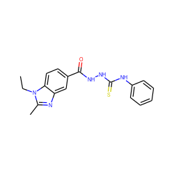 CCn1c(C)nc2cc(C(=O)NNC(=S)Nc3ccccc3)ccc21 ZINC000013865545