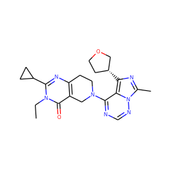 CCn1c(C2CC2)nc2c(c1=O)CN(c1ncnn3c(C)nc([C@@H]4CCOC4)c13)CC2 ZINC000169711778