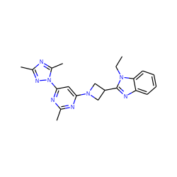 CCn1c(C2CN(c3cc(-n4nc(C)nc4C)nc(C)n3)C2)nc2ccccc21 ZINC000143110939