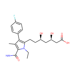 CCn1c(CC[C@@H](O)C[C@@H](O)CC(=O)O)c(-c2ccc(F)cc2)c(C)c1C(N)=O ZINC000014967840