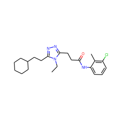 CCn1c(CCC(=O)Nc2cccc(Cl)c2C)nnc1CCC1CCCCC1 ZINC000653740489