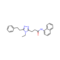 CCn1c(CCC(=O)Nc2cccc3ccccc23)nnc1CCc1ccccc1 ZINC000653740467