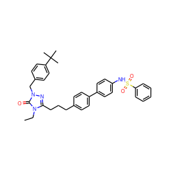 CCn1c(CCCc2ccc(-c3ccc(NS(=O)(=O)c4ccccc4)cc3)cc2)nn(Cc2ccc(C(C)(C)C)cc2)c1=O ZINC000169343882