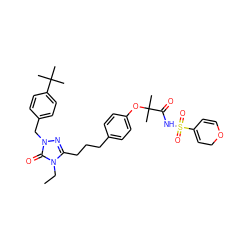 CCn1c(CCCc2ccc(OC(C)(C)C(=O)NS(=O)(=O)C3=CCOC=C3)cc2)nn(Cc2ccc(C(C)(C)C)cc2)c1=O ZINC000169343876