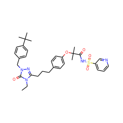 CCn1c(CCCc2ccc(OC(C)(C)C(=O)NS(=O)(=O)c3cccnc3)cc2)nn(Cc2ccc(C(C)(C)C)cc2)c1=O ZINC000169343868