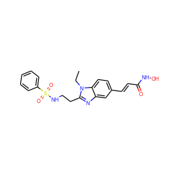 CCn1c(CCNS(=O)(=O)c2ccccc2)nc2cc(/C=C/C(=O)NO)ccc21 ZINC000135995855