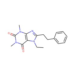 CCn1c(CCc2ccccc2)nc2c1c(=O)n(C)c(=O)n2C ZINC000473083429