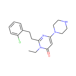 CCn1c(CCc2ccccc2Cl)nc(N2CCNCC2)cc1=O ZINC000045301153