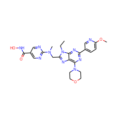 CCn1c(CN(C)c2ncc(C(=O)NO)cn2)nc2c(N3CCOCC3)nc(-c3ccc(OC)nc3)nc21 ZINC000653834524