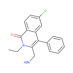 CCn1c(CN)c(-c2ccccc2)c2cc(Cl)ccc2c1=O ZINC000072105383