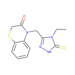 CCn1c(CN2C(=O)CSc3ccccc32)n[nH]c1=S ZINC000013658546