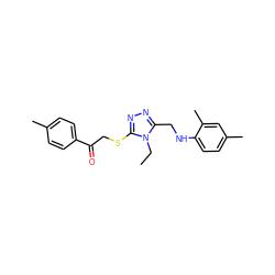 CCn1c(CNc2ccc(C)cc2C)nnc1SCC(=O)c1ccc(C)cc1 ZINC000000899199