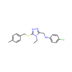 CCn1c(CNc2ccc(Cl)cc2)nnc1SCc1ccc(C)cc1 ZINC000000906807