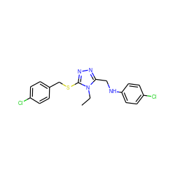 CCn1c(CNc2ccc(Cl)cc2)nnc1SCc1ccc(Cl)cc1 ZINC000000797557