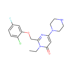 CCn1c(COc2cc(F)ccc2Cl)nc(N2CCNCC2)cc1=O ZINC000045254975