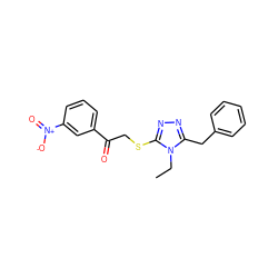 CCn1c(Cc2ccccc2)nnc1SCC(=O)c1cccc([N+](=O)[O-])c1 ZINC000001059525