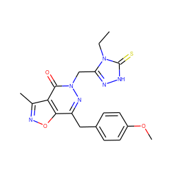 CCn1c(Cn2nc(Cc3ccc(OC)cc3)c3onc(C)c3c2=O)n[nH]c1=S ZINC000084586948