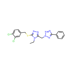 CCn1c(Cn2nnc(-c3ccccc3)n2)nnc1SCc1ccc(Cl)c(Cl)c1 ZINC000001076585