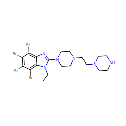 CCn1c(N2CCN(CCN3CCNCC3)CC2)nc2c(Br)c(Br)c(Br)c(Br)c21 ZINC000164734203