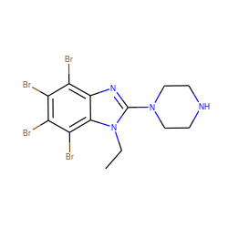 CCn1c(N2CCNCC2)nc2c(Br)c(Br)c(Br)c(Br)c21 ZINC000117020148