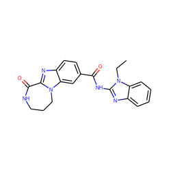 CCn1c(NC(=O)c2ccc3nc4n(c3c2)CCCNC4=O)nc2ccccc21 ZINC000117726466