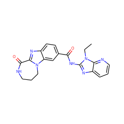 CCn1c(NC(=O)c2ccc3nc4n(c3c2)CCCNC4=O)nc2cccnc21 ZINC000148449686