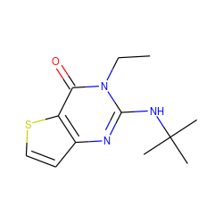 CCn1c(NC(C)(C)C)nc2ccsc2c1=O ZINC000299864315