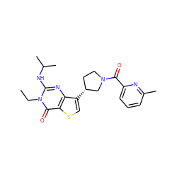 CCn1c(NC(C)C)nc2c([C@@H]3CCN(C(=O)c4cccc(C)n4)C3)csc2c1=O ZINC000231225898