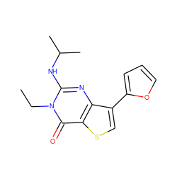 CCn1c(NC(C)C)nc2c(-c3ccco3)csc2c1=O ZINC000299861460