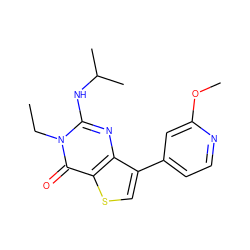 CCn1c(NC(C)C)nc2c(-c3ccnc(OC)c3)csc2c1=O ZINC000299863115