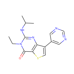 CCn1c(NC(C)C)nc2c(-c3cncnc3)csc2c1=O ZINC000299854643