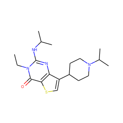 CCn1c(NC(C)C)nc2c(C3CCN(C(C)C)CC3)csc2c1=O ZINC000299871429