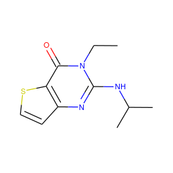 CCn1c(NC(C)C)nc2ccsc2c1=O ZINC000299861662