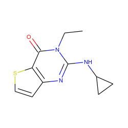 CCn1c(NC2CC2)nc2ccsc2c1=O ZINC000299867571