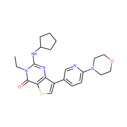 CCn1c(NC2CCCC2)nc2c(-c3ccc(N4CCOCC4)nc3)csc2c1=O ZINC000299832563