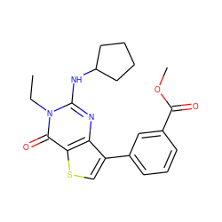 CCn1c(NC2CCCC2)nc2c(-c3cccc(C(=O)OC)c3)csc2c1=O ZINC000299835630